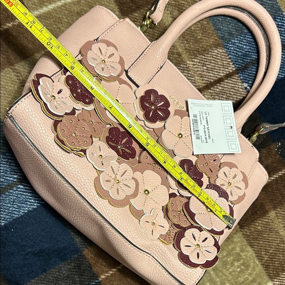 Liz Claiborne Pink and Burgundy Floral Satchel - Picture 8 of 12